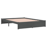 Bed frame without mattress gray solid wood 150x200 cm