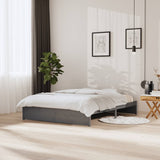 Bed frame without mattress gray solid wood 150x200 cm