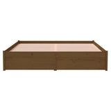 Bed frame without mattress honey brown solid wood 150x200 cm