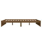 Bed frame without mattress honey brown solid wood 150x200 cm