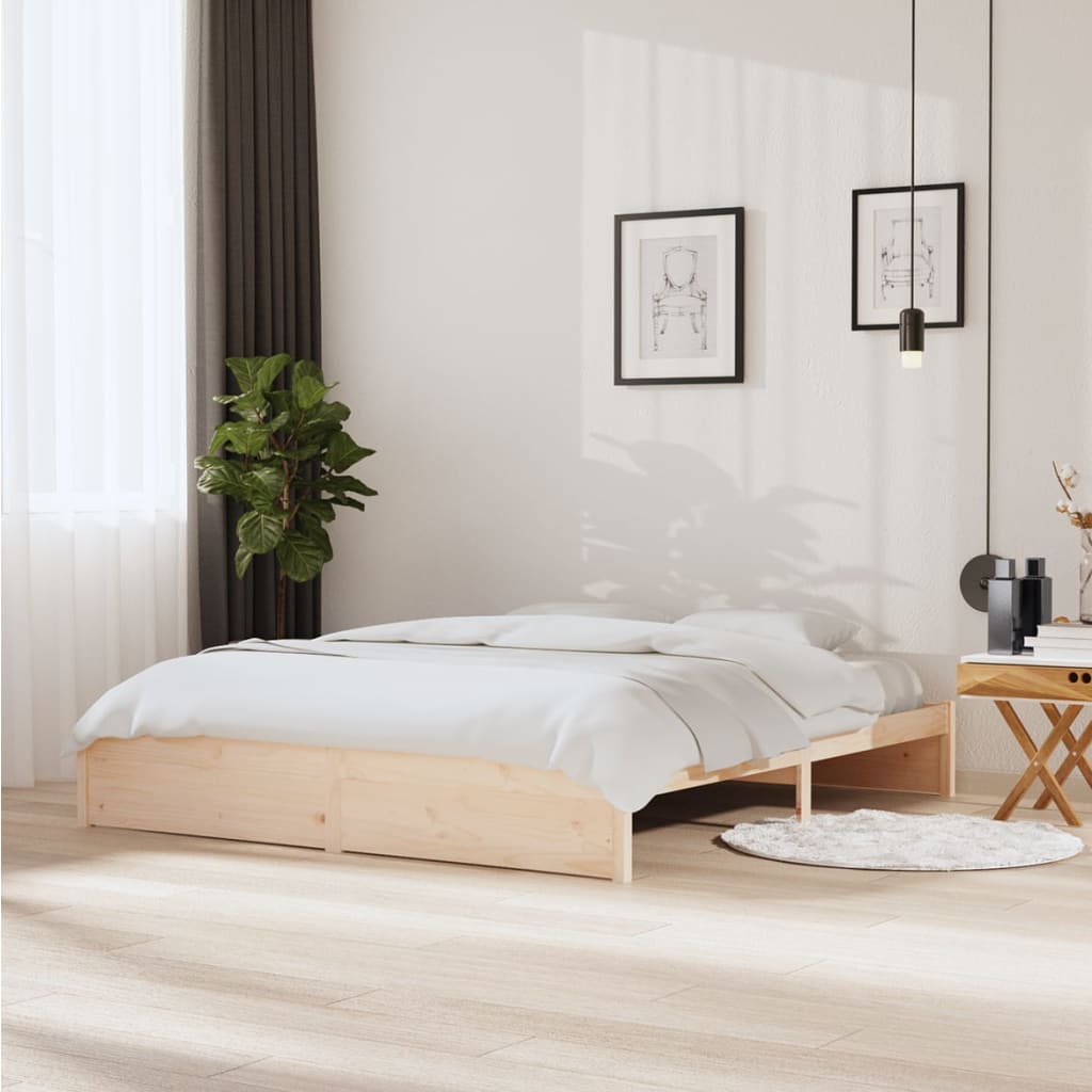 Cadre de lit sans matelas bois massif 180x200 cm