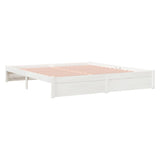 Bed frame without mattress white solid wood 180x200 cm