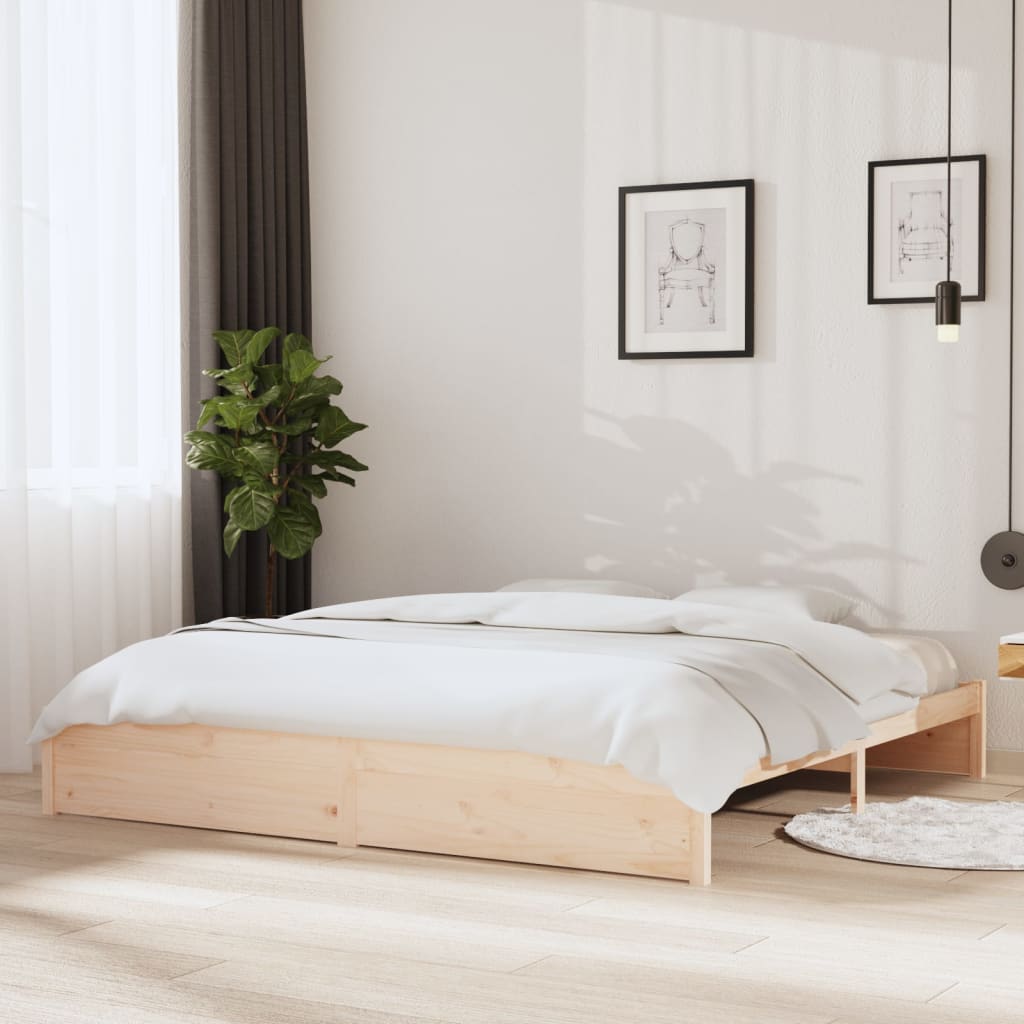 Bed frame without mattress solid wood 200x200 cm