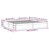 Bed frame without mattress white solid wood 200x200 cm