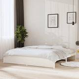 Cadre de lit sans matelas blanc bois massif 200x200 cm