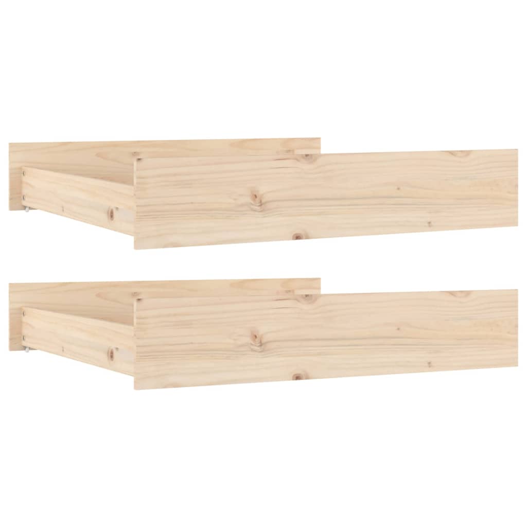 Tiroirs de lit 2 pcs bois de pin massif