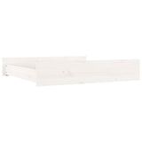 Tiroirs de lit 2 pcs blanc Bois de pin massif