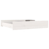 Tiroirs de lit 2 pcs blanc Bois de pin massif