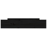 Tiroirs de lit 2 pcs Noir Bois de pin massif