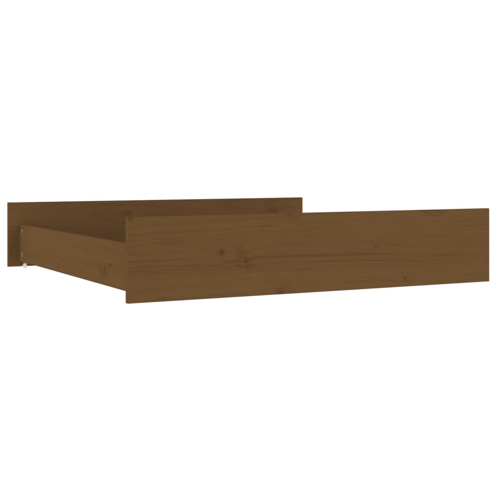 Tiroirs de lit 2 pcs Marron miel Bois de pin massif