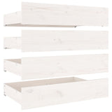 Tiroirs de lit 4 pcs Blanc Bois de pin massif