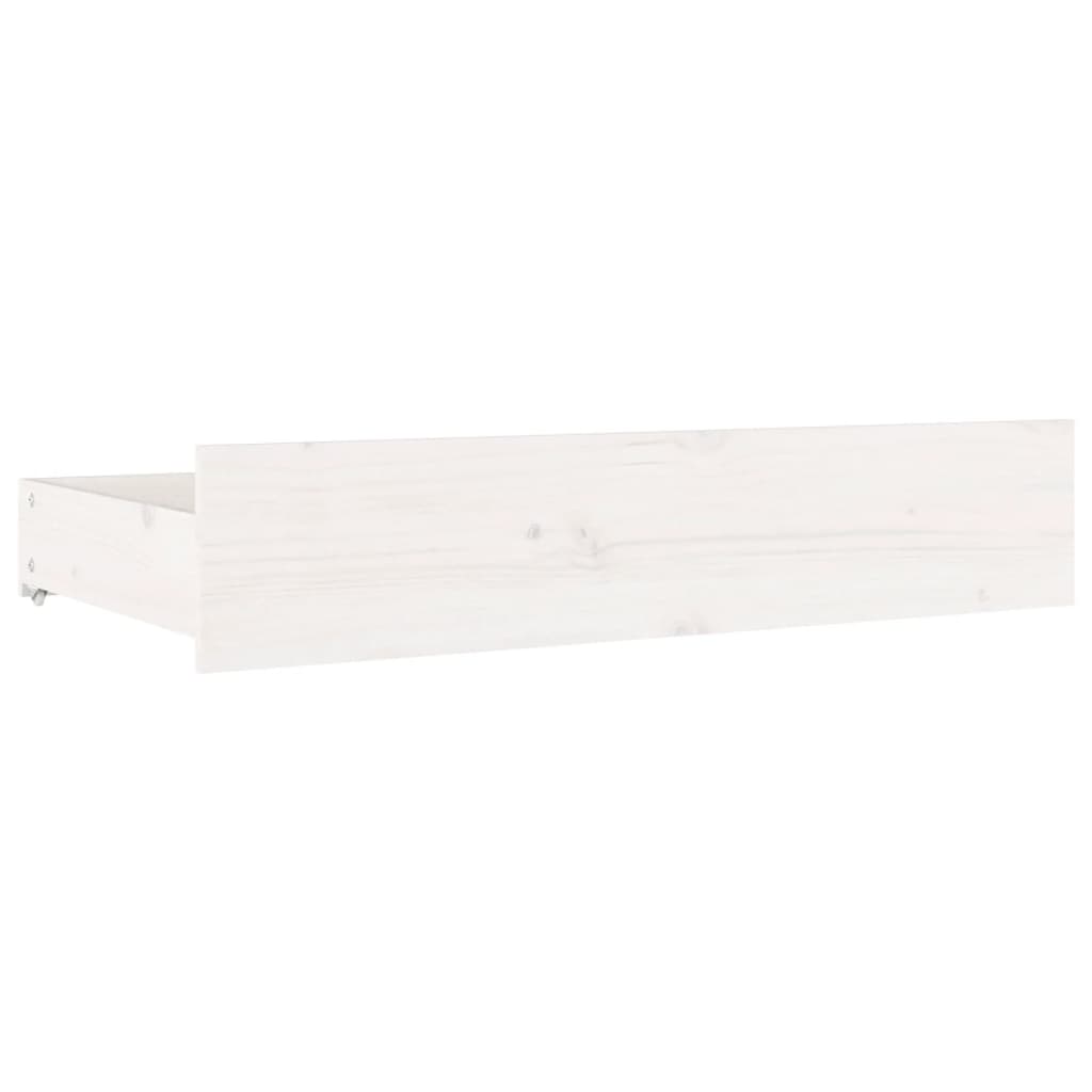 Tiroirs de lit 4 pcs Blanc Bois de pin massif