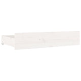 Tiroirs de lit 4 pcs Blanc Bois de pin massif