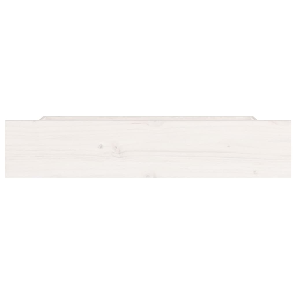 Tiroirs de lit 4 pcs Blanc Bois de pin massif