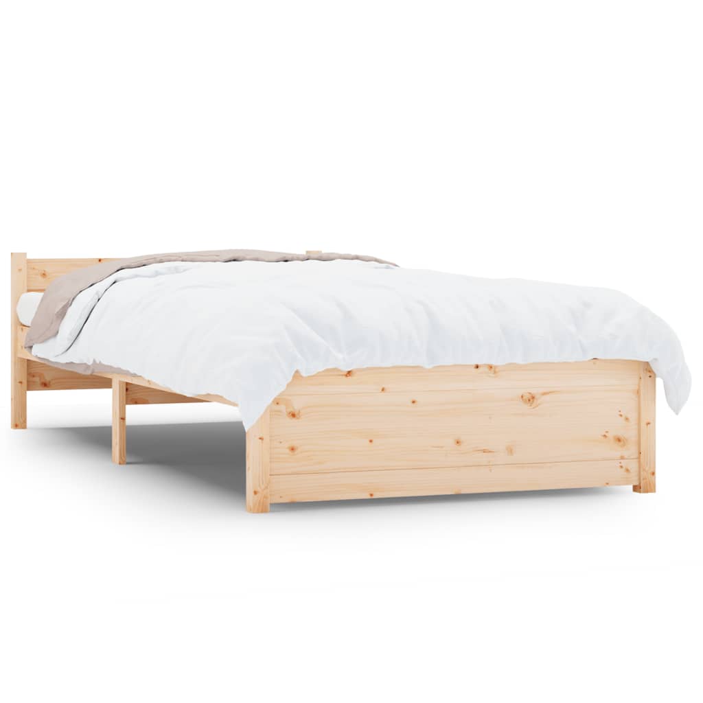 Bed frame without mattress solid wood 75x190 cm