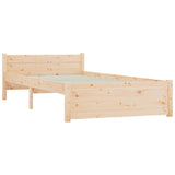 Bed frame without mattress solid wood 75x190 cm