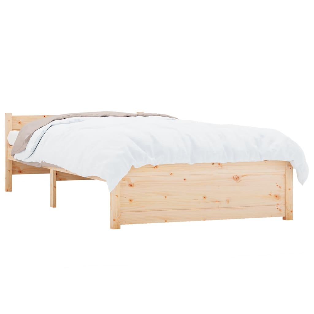 Bed frame without mattress solid wood 75x190 cm