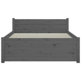 Bed frame without mattress gray solid wood 75x190 cm