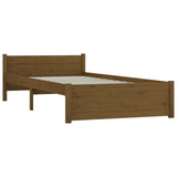 Bed frame without mattress honey brown solid wood 75x190 cm