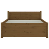 Bed frame without mattress honey brown solid wood 75x190 cm