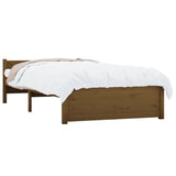 Cadre de lit sans matelas marron miel bois massif 90x190 cm