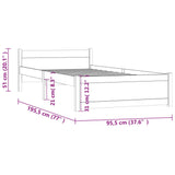 Bettgestell ohne Matratze honigbraunes Massivholz 90x190 cm