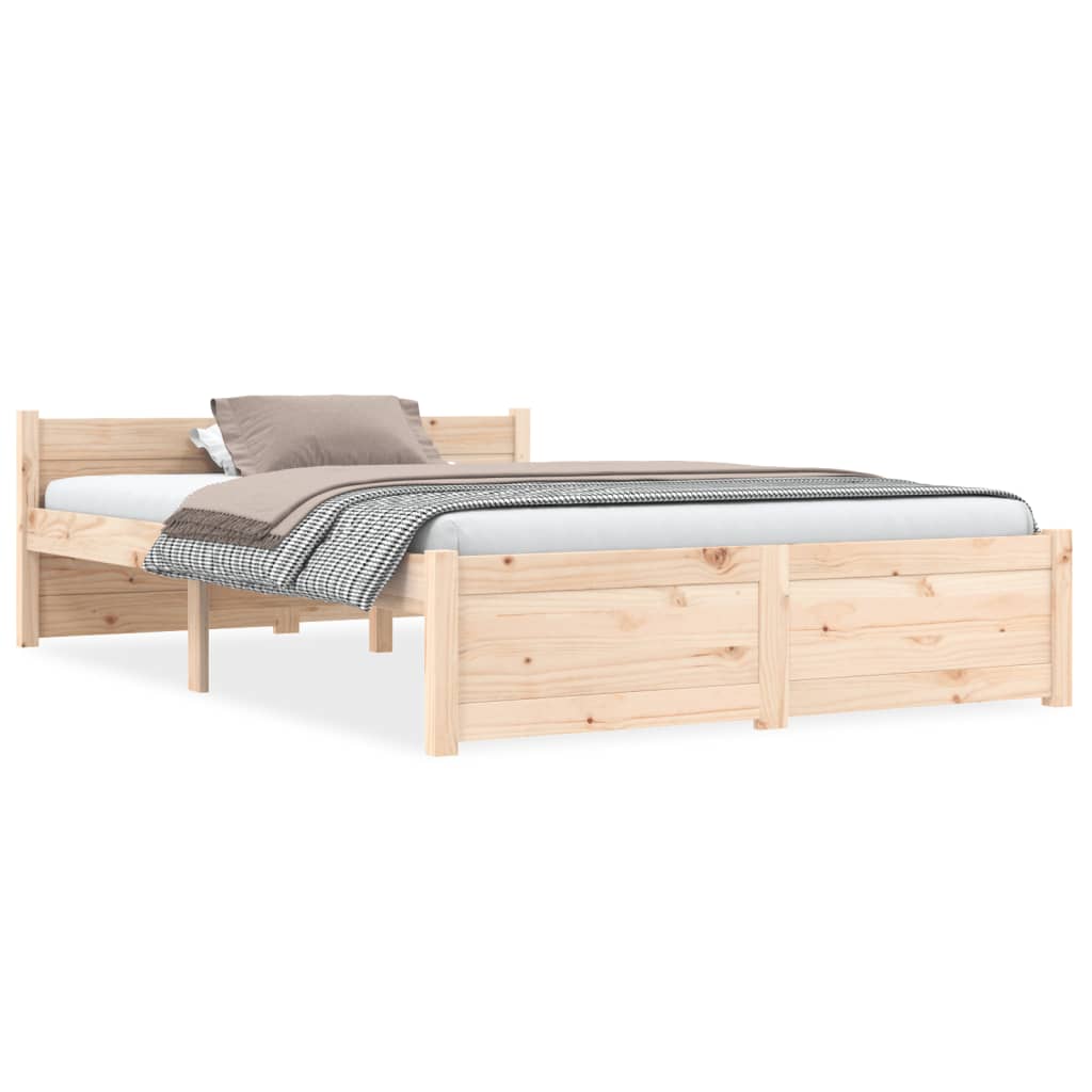 Cadre de lit sans matelas bois massif 135x190 cm