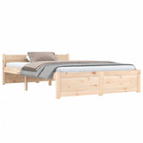 Cadre de lit sans matelas bois massif 135x190 cm