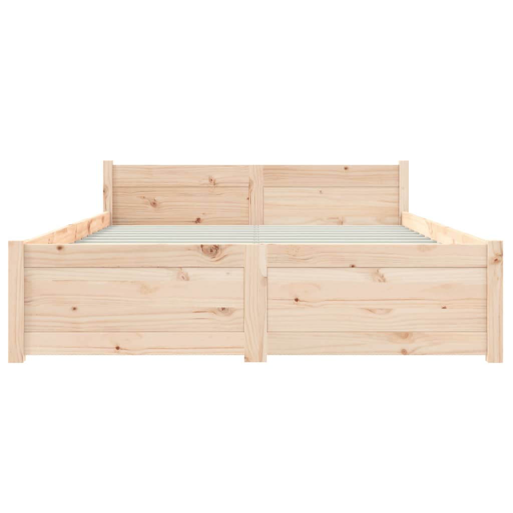 Cadre de lit sans matelas bois massif 135x190 cm