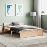 Cadre de lit sans matelas bois massif 135x190 cm