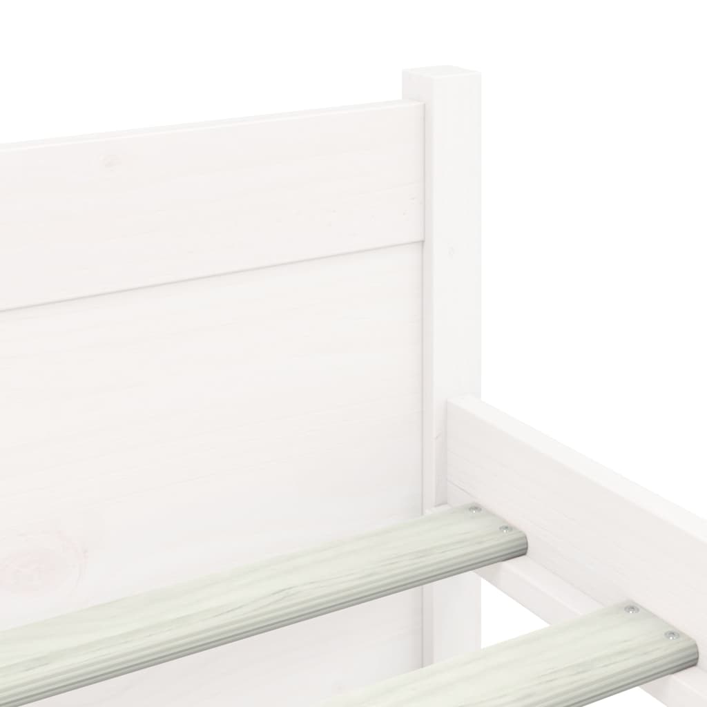 Bed frame without mattress white solid wood 135x190 cm