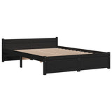 Bed frame without mattress black solid wood 140x190 cm