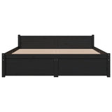 Bed frame without mattress black solid wood 140x190 cm