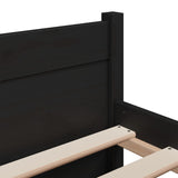 Bed frame without mattress black solid wood 140x190 cm