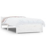 Cadre de lit sans matelas blanc bois massif 90x200 cm