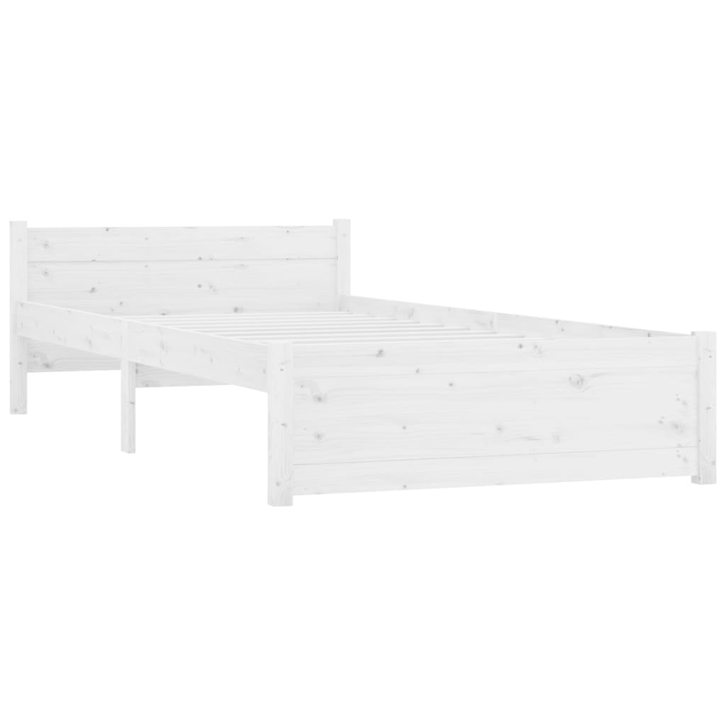 Cadre de lit sans matelas blanc bois massif 90x200 cm