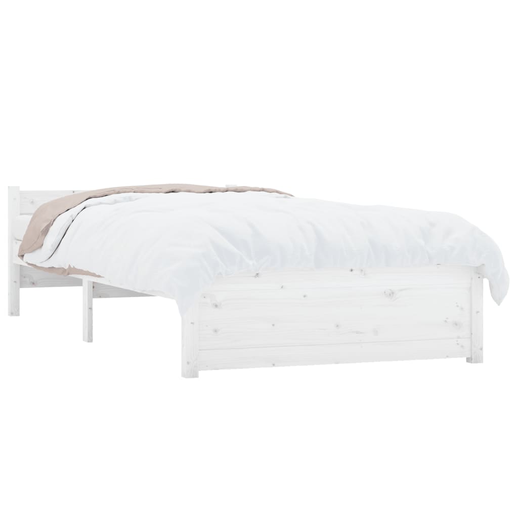 Cadre de lit sans matelas blanc bois massif 90x200 cm