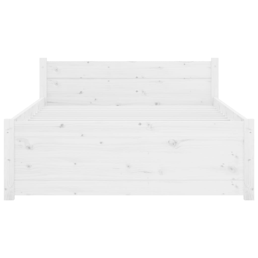 Cadre de lit sans matelas blanc bois massif 90x200 cm