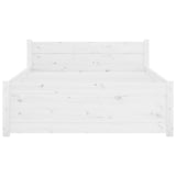 Cadre de lit sans matelas blanc bois massif 90x200 cm