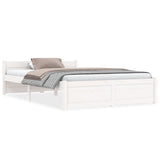 Cadre de lit sans matelas blanc bois massif 120x200 cm