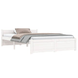 Cadre de lit sans matelas blanc bois massif 120x200 cm