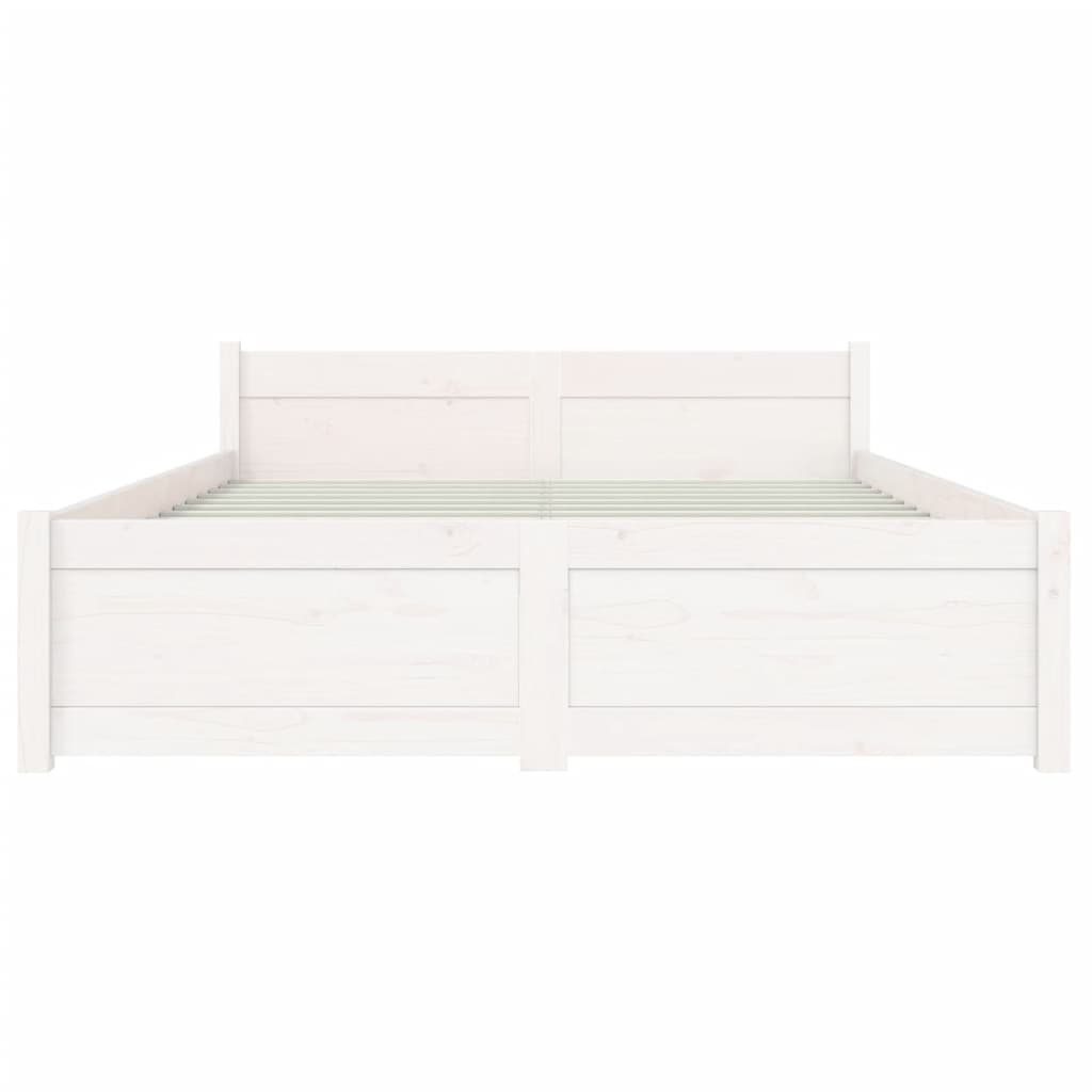 Cadre de lit sans matelas blanc bois massif 120x200 cm