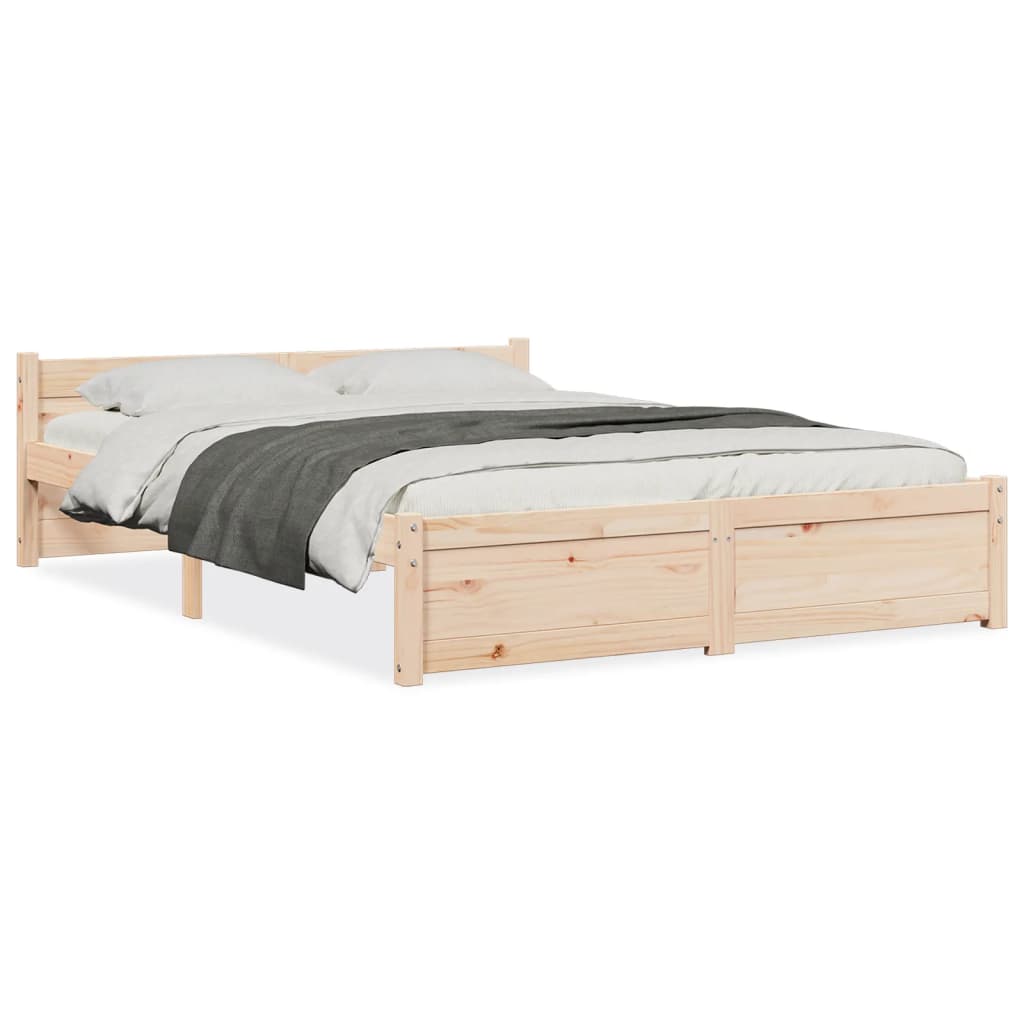 Cadre de lit sans matelas bois massif 140x200 cm