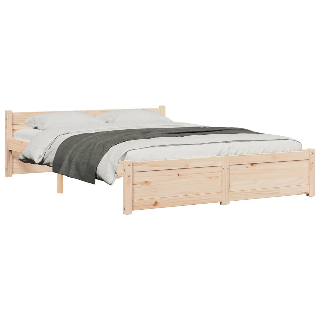 Cadre de lit sans matelas bois massif 140x200 cm