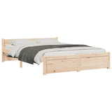 Cadre de lit sans matelas bois massif 140x200 cm