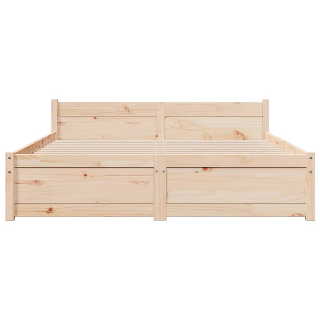 Cadre de lit sans matelas bois massif 140x200 cm