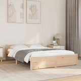 Cadre de lit sans matelas bois massif 140x200 cm