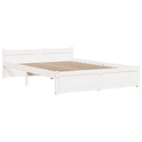 Cadre de lit sans matelas blanc bois massif 140x200 cm