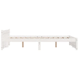 Cadre de lit sans matelas blanc bois massif 140x200 cm