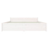 Cadre de lit sans matelas blanc bois massif 150x200 cm